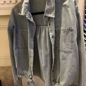 Light Blue Denim Button-Up Women’s Top